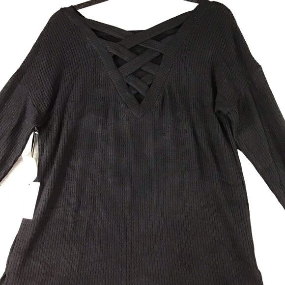 1. State Black Criss Cross Pullover Sweater Long Sleeve Women’s Size M NWT - Picture 12 of 13